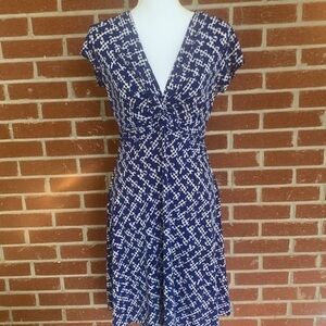 Anne Klein Blue and White Midi Dress